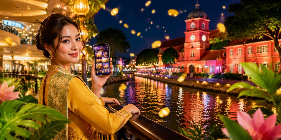 Paparan aplikasi kasino 540 semasa musim Hari Raya di Melaka dengan rekaan meriah